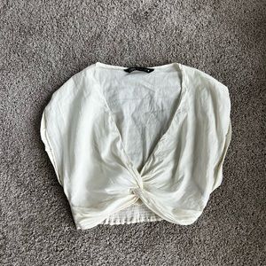 Zara Linen blend crop top